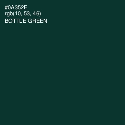 #0A352E - Bottle Green Color Image